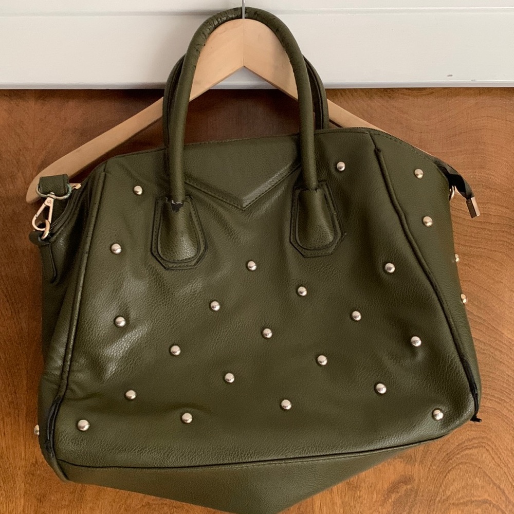 Olive green studded purse